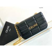 Celine專櫃2022新品絎縫鏈條羊皮斜挎包 賽琳MATELASSé MONOCHROME絎縫羊皮革鏈條肩背包 sldj2368