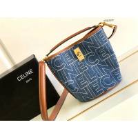 Celine專櫃2022新款Bucket 16Bag mini水桶包 賽琳195573s牛仔布水桶包 sldj2377