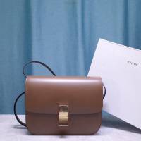 Celine女包 賽琳全新升級手搓紋系列 Celine box豆腐包 Celine單肩斜挎女包 78008  slyd2007
