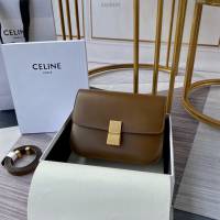 Celine女包 賽琳全新升級手搓紋系列 Celine box豆腐包 Celine單肩斜挎女包 78008  slyd2102