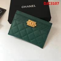 CHANEL香奈兒 新款leboy卡包 零錢包 荔枝牛皮菱格紋 復古金扣 83341  DJC3107
