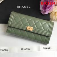 CHANEL香奈兒 新款leboy長款錢包 進口綿羊皮綾格紋 復古金扣 80286  DJC3114