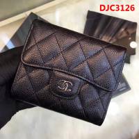 CHANEL香奈兒 經典系列 CF短三折錢包 後面有零錢包 荔枝紋頭層牛皮 82288  DJC3126