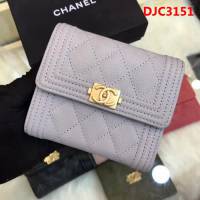 CHANEL香奈兒 古巴CU系列 leboy短三折錢包 荔枝牛皮綾格紋 復古金扣 80734  DJC3151