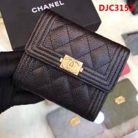 CHANEL香奈兒 古巴CU系列 leboy短三折錢包 荔枝牛皮綾格紋 復古金扣 80734  DJC3152
