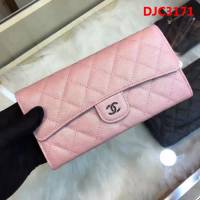 CHANEL香奈兒 經典cf長款錢包 荔枝紋綾格紋路 亮金五金 80758  DJC3171