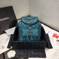 Chanel女包 2020早春新款黑色荔枝紋小牛皮 Duma雙肩背包  djc4009