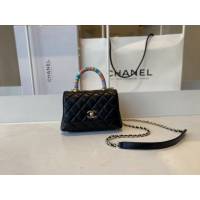 Chanel女包 香奈兒專櫃最新款彩虹手柄口蓋包 Chanel經典款女士手提包 2215  djc4086