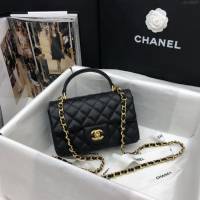 Chanel女包 香奈兒專櫃經典走秀款手提女包 Chanel果粒壓花小牛皮口蓋包  djc4327