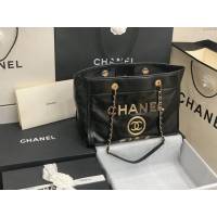 Chanel女包 香奈兒專櫃最新款小號購物袋 Chanel臘牛皮購物袋 8376  djc4338