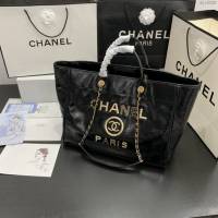 Chanel女包 香奈兒專櫃最新款大號購物袋 Chanel臘牛皮購物袋 8375  djc4339