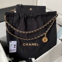 Chanel專櫃新款鏈條女包 香奈兒22bag絲絨系列購物袋AS3261 djc5644