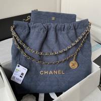 Chanel專櫃新款鏈條女包 香奈兒22bag絲絨系列購物袋AS3261 djc5645