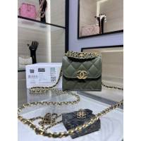 Chanel專櫃新款鏈條女包 香奈兒22K新品雙鏈小廢包魚子醬可拎斜挎女包 AP3020Y djc5705