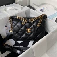 Chanel專櫃新款鏈條小包斜挎女包 香奈兒23K羊皮寬肩帶單肩包AS4305 djc6241