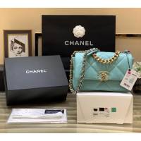Chanel專櫃經典款19bag鏈條女包 香奈兒原廠山羊皮手提肩背斜挎手袋 djc6764