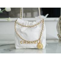 Chanel專櫃新款白色鏈條女包 香奈兒春夏系列火爆珍珠鏈條Mini22bag djc6773
