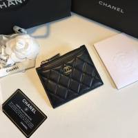 Chanel專櫃經典款女士錢包 香奈兒拉鏈零錢包卡包84105 djc7059