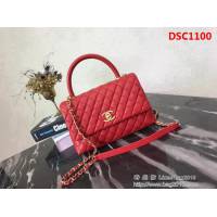 香奈兒CHANEL中號Chanel Coco handle全新頂級翻蓋單肩鏈條手柄包 肩帶可拆卸 DSC1100