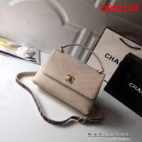 香奈兒CHANELChane Handle 新品復古設計 正品打版原版皮配水蛇皮手提斜挎包 DSC1119