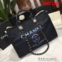 香奈兒CHANEL 66941 2018最新款大號沙灘牛仔帆布包 經典旅遊購物袋系列專櫃爆款DSC1155