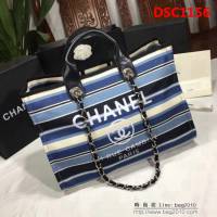 香奈兒CHANEL 66941 2018最新款大號沙灘牛仔帆布包 經典旅遊購物袋系列專櫃爆款DSC1156