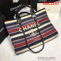 香奈兒CHANEL 66941 2018最新款大號沙灘牛仔帆布包 經典旅遊購物袋系列專櫃爆款DSC1157