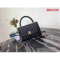香奈兒CHANEL中號Chanel Coco handle全新頂級翻蓋單肩鏈條手柄包DSC1218