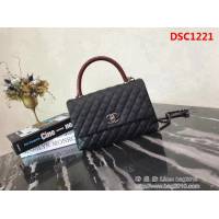香奈兒CHANEL中號Chanel Coco handle全新頂級翻蓋單肩鏈條手柄包DSC1221