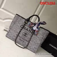 香奈兒CHANEL 2018早春度假系列最新火爆大號帆布沙灘包手提購物袋 DSC1292