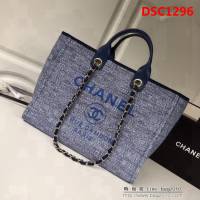 香奈兒CHANEL 2018早春度假系列最新火爆大號帆布沙灘包手提購物袋 DSC1296