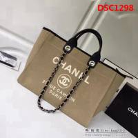 香奈兒CHANEL 2018早春度假系列最新火爆大號帆布沙灘包手提購物袋 DSC1298