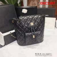 香奈兒CHANEL 2018爆款46523 頂級小羊皮水桶形雙肩背包 DSC1307