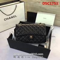 香奈兒CHANEL 升級版A1113全新經典小羊皮金銀鏈條單肩斜挎包 DSC1753