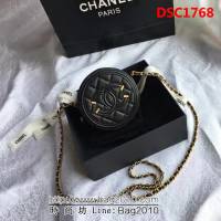 香奈兒CHANEL 81599 2018新款餅狀菱格復古盒子鏈條包 DSC1768