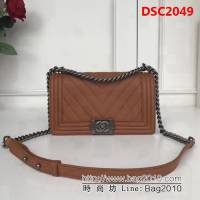 香奈兒CHANEL 67085奶茶色原單質量經典之作鏈條斜挎包 DSC2049