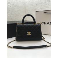 Chanel女包 A92990 小球紋手柄單肩斜挎女包 香奈兒手提中號口蓋包 香奈爾手拎包  djc2609