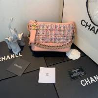 Chanel女包 91810 Gabrielle編織流浪包 小香2019新款 軟呢拼皮 香奈兒肩背包 香奈爾鏈條挎包  djc2613