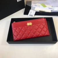 Chanel女包 81254 香奈兒新款leboy手拿包 Chanel拉鏈長錢包  djc2983