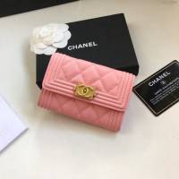 Chanel女包 80603 香奈兒新款leboy小卡包 菱格紋Chanel翻蓋短錢包  djc2986