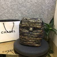 Chanel女包 69964 2019Chanel最新編織 黑配金色時尚雙肩背包 香奈兒後背包 Chanel新款背包  djc2996