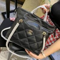 Chanel女包 AS0985 2019秋冬新款 香奈兒最新抽繩大口袋包 手提單肩鏈條斜挎包  djc3152