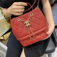 Chanel女包 AS0894 2019秋冬菱格抽繩桶包系列 小牛皮壓魚子醬 香奈兒手提桶包 Chanel肩背包  djc3218