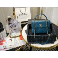 Chanel女包 92236 Chane1大方格三層包 香奈兒手腕包 手拎包 原廠小羊皮手提包 Chanel鏈條斜挎包  djc3796