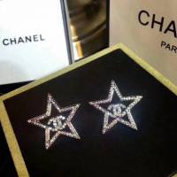 chanel耳環 香奈兒17最新款 七彩魔幻星星彩鑽 五角星耳釘 耳環  gzsc1041