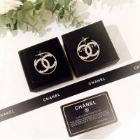 chanel耳環 小香圓圈耳環 經典雙C純銀針耳環 百搭時尚單品  gzsc1164