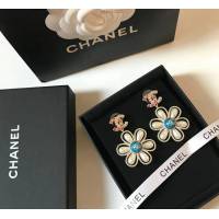 chanel耳環 小香19春季新款 純銀針 花朵樹脂耳釘 水鑽耳環  gzsc1358