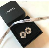 chanel耳環 新款雙C黑色 方鑽耳釘 施華洛世奇水晶耳環  gzsc1398