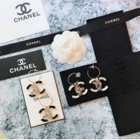 chanel耳環 鏤空鏈條吊墜耳環 耳圈 經典雙c耳釘  gzsc1404