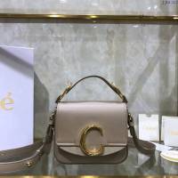 Chloe女包 克洛伊經典C bag小牛皮拼接麂皮包包 Chole手提肩背斜挎包  jjh1212
